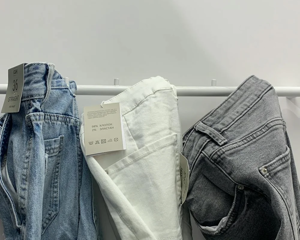 jeans on a rack
